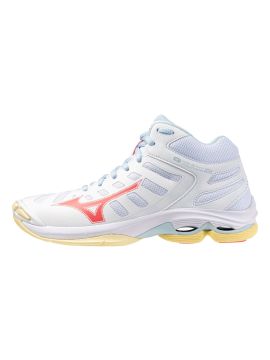 Кроссовки волейбольные WAVE VOLTAGE 2 MID (White/Calypso Coral/Pale Banan) W