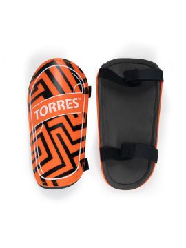 Щитки футбольные TORRES Club, оранжево-черн, без голеностопа, на застежке