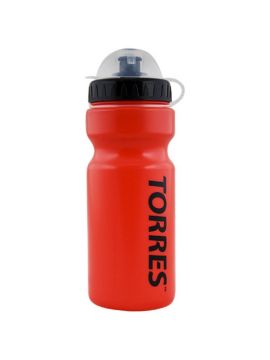 Бутылка д/воды TORRES 550 мл, крышка с колп., пласт., красная, черная крышка
