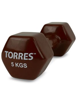 Гантель TORRES 5 кг, коричневый