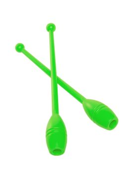 Булавы гимнастические, длина 35 см, d 4,5см, пластик, в комплекте 2шт., салатовый