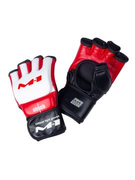 Перчатки д/смешанных единоборств Clinch M1 Global Official Fight Gloves бело-красно-черные