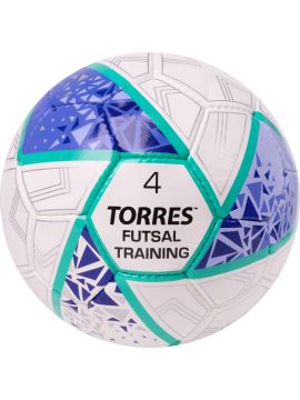 Мяч футзальный TORRES Futsal Training, р.4,бело-фиолет-зел